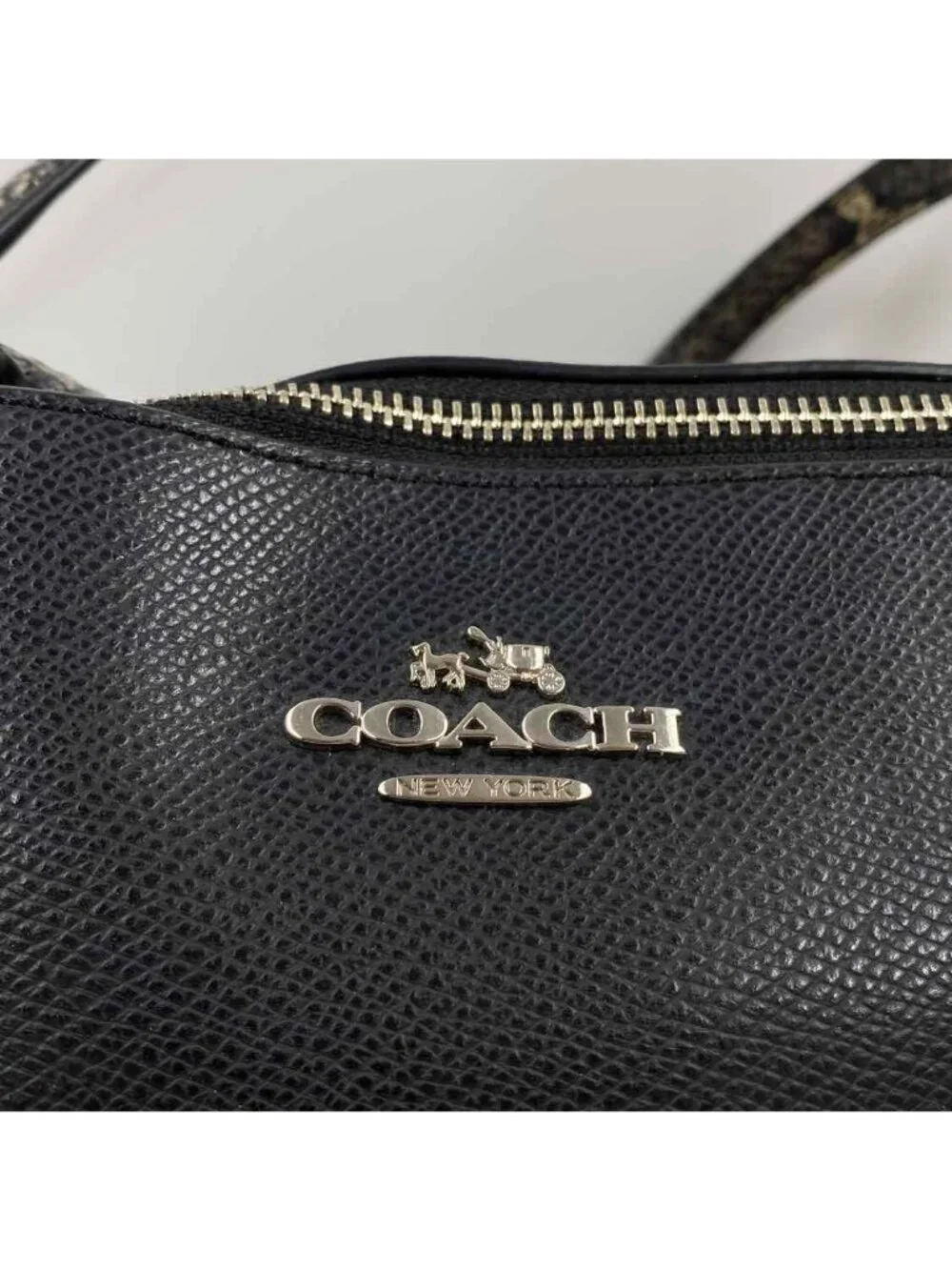 Coach Black Taupe Leather Luxury Colorblock Purse Snakeskin